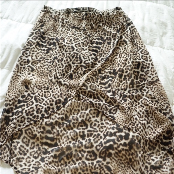 Maurices Medium Leopard Wrap Skirt - Picture 1 of 7